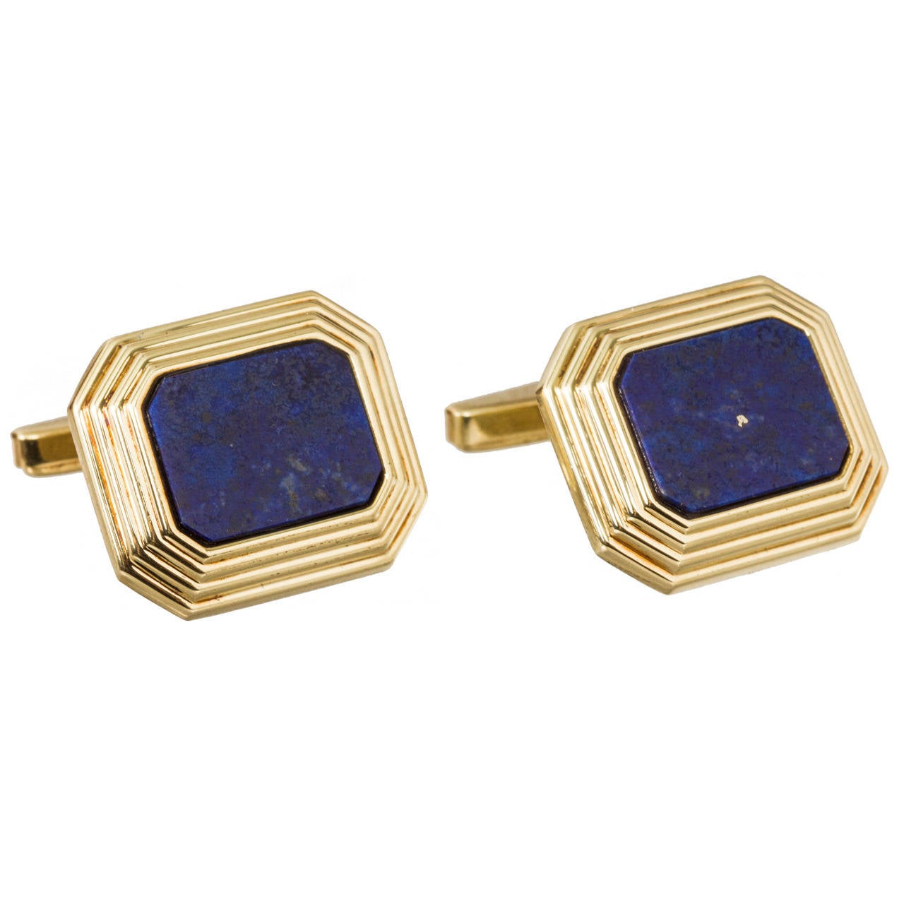 Sidney Garber Lapis Lazuli Gold Cufflinks For Sale