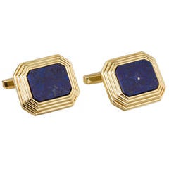 Sidney Garber Lapis Lazuli Gold Cufflinks