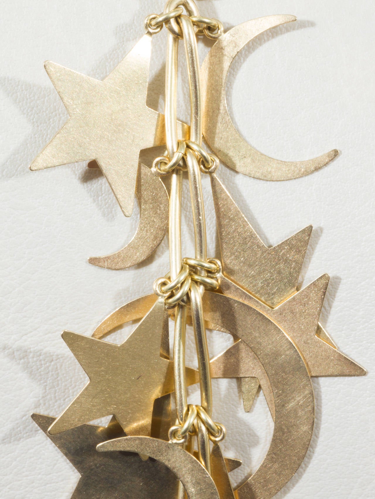Women's Gold Stars and moons Mechanical Moveable Pendant For Sale