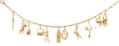 Gold Charm Bracelet with Mechanical Moving Charms
