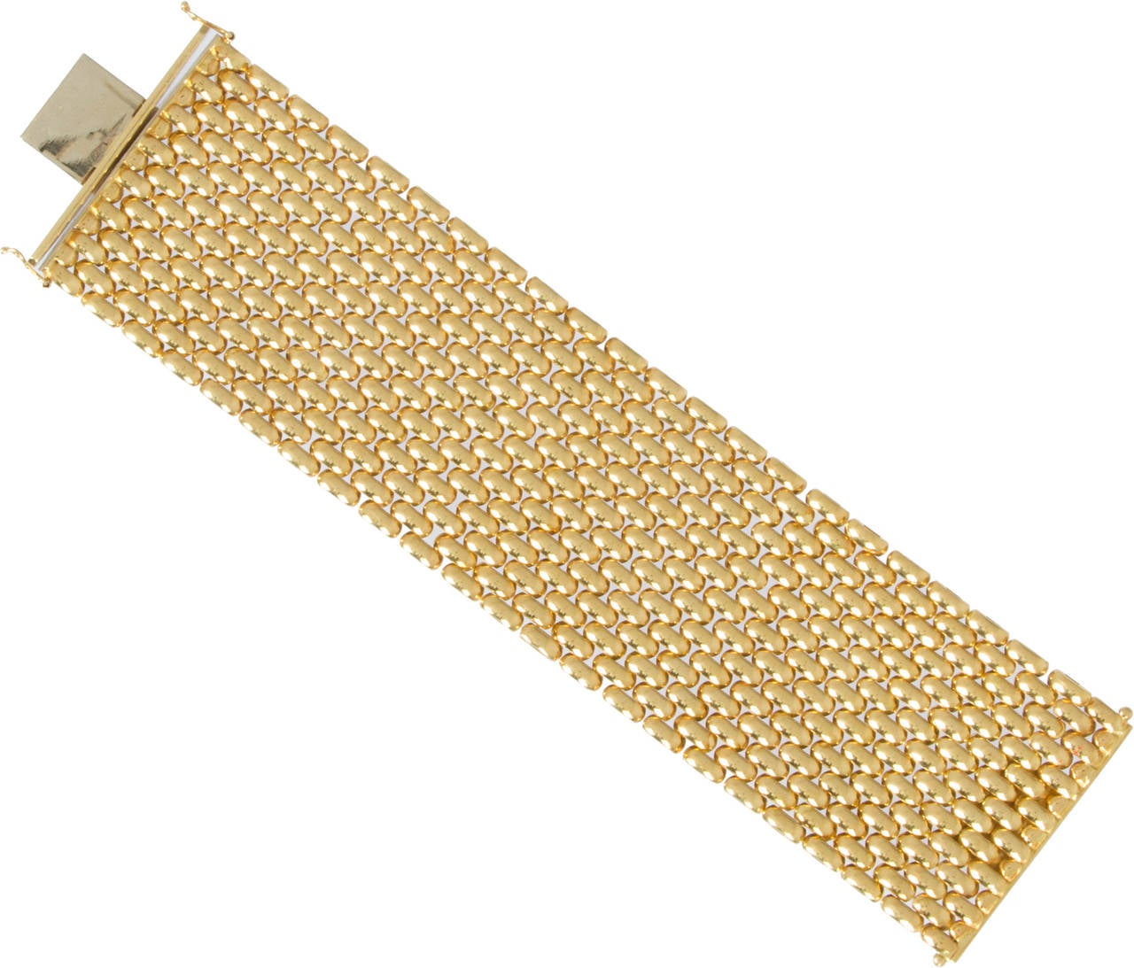 Wide Yellow Gold Link Bracelet