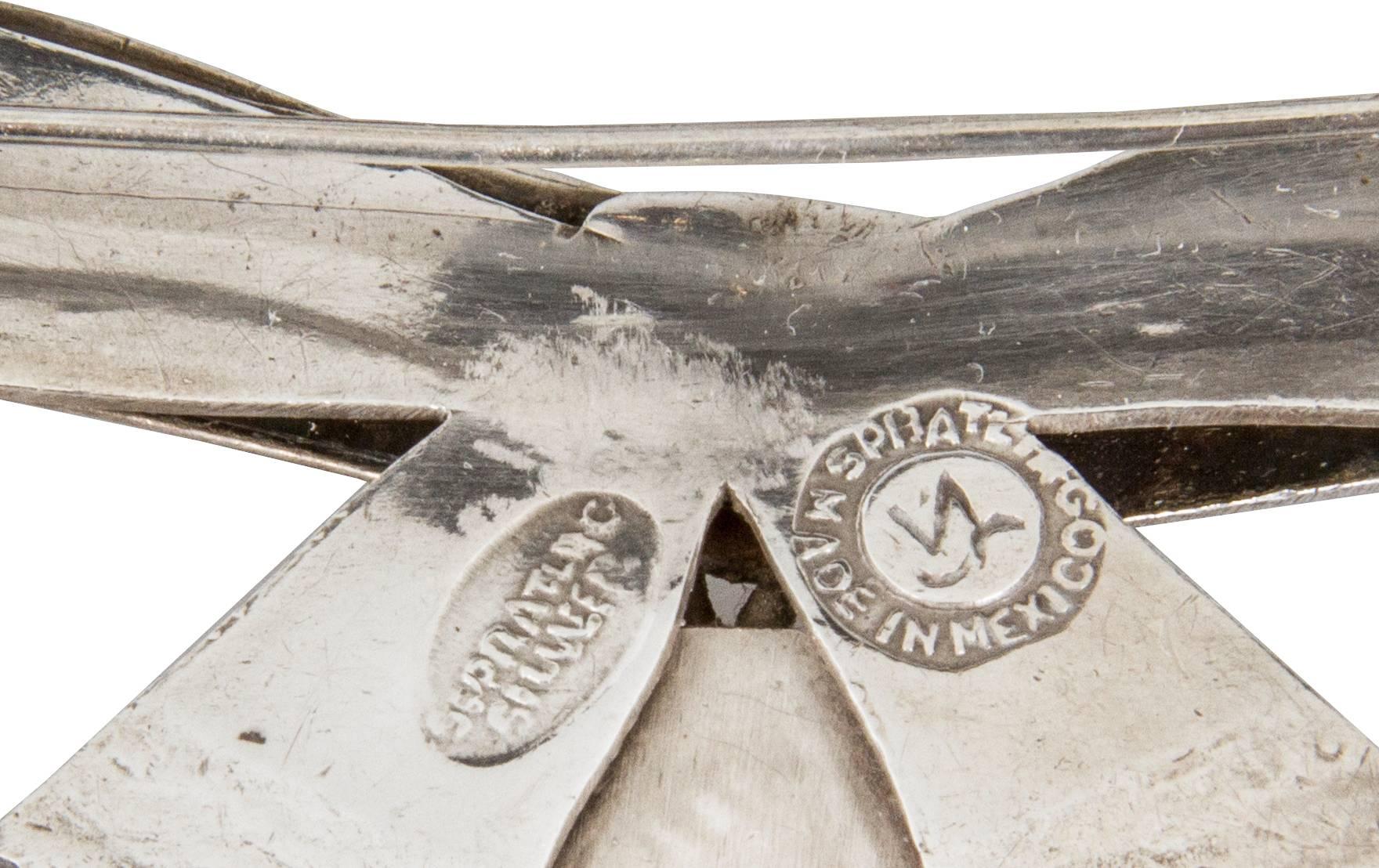 Wiliam Spratling Amethyst Silver Large Bow Brooch 3