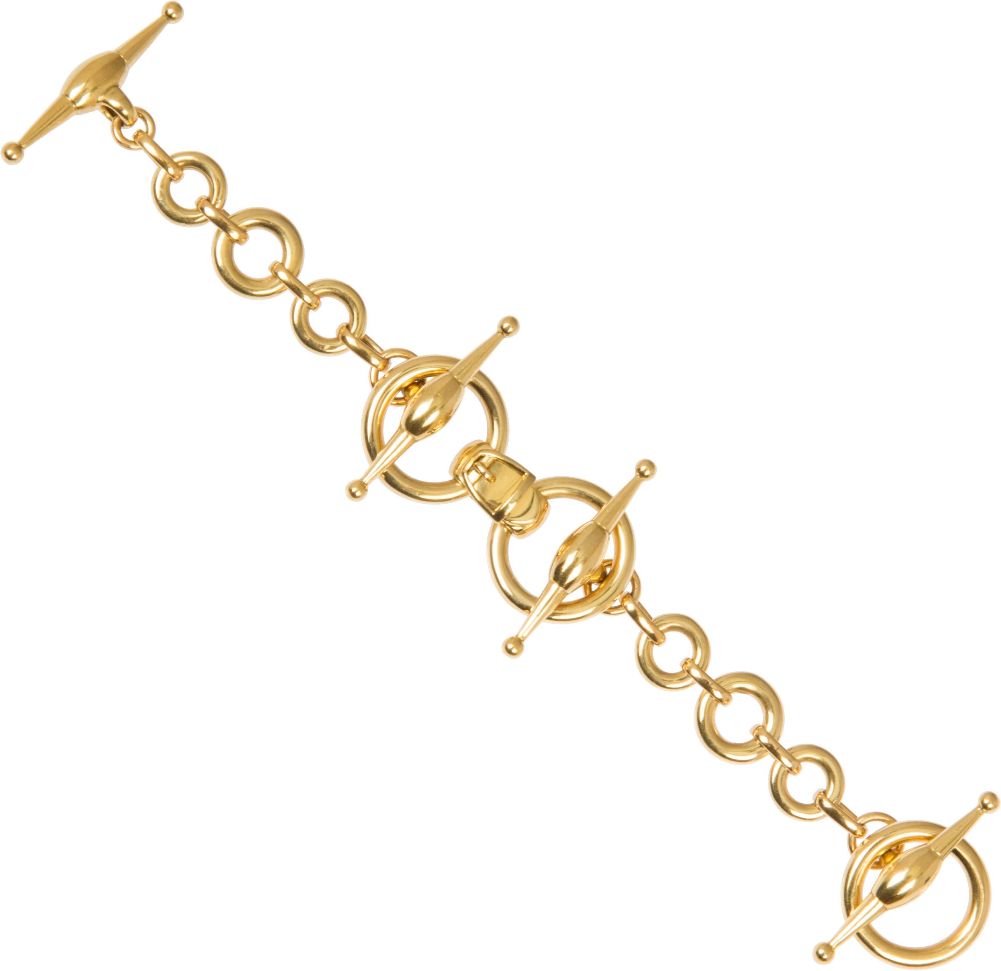 Gold Gucci Chain Bit Bracelet For Sale