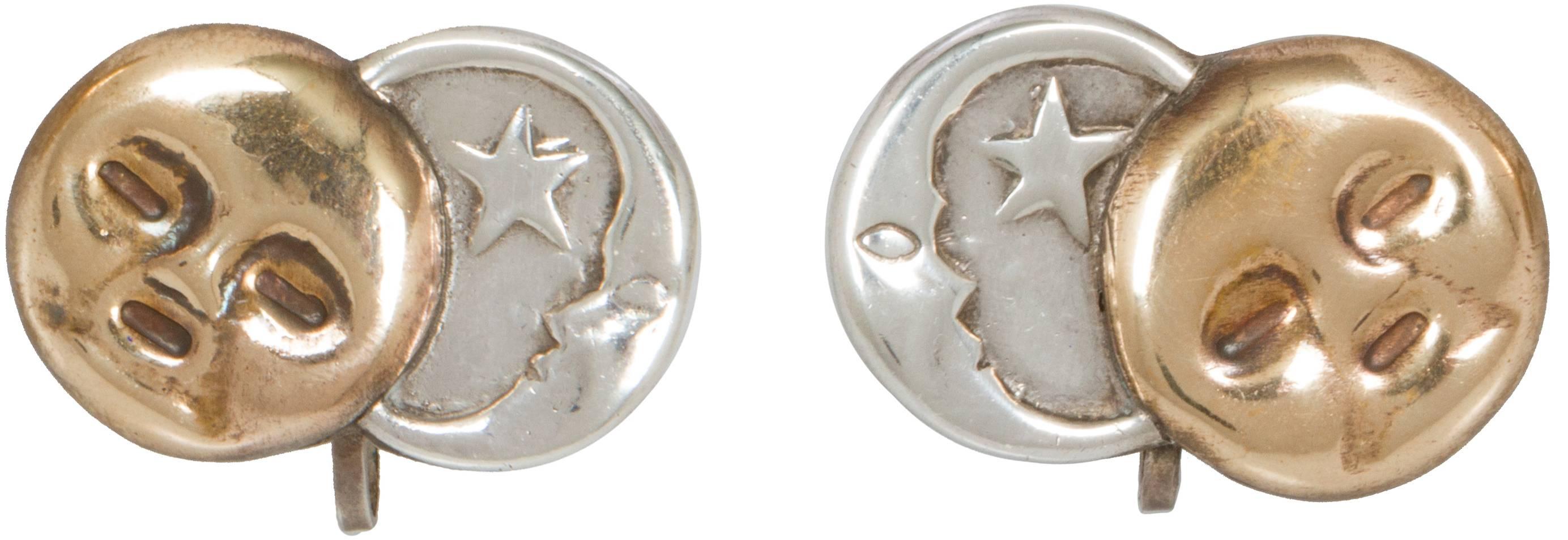 These are the charming and iconic Spratling Sun and Moon earrings.
