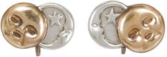 William Spratling Sterling Silver Sun and Moon Earrings