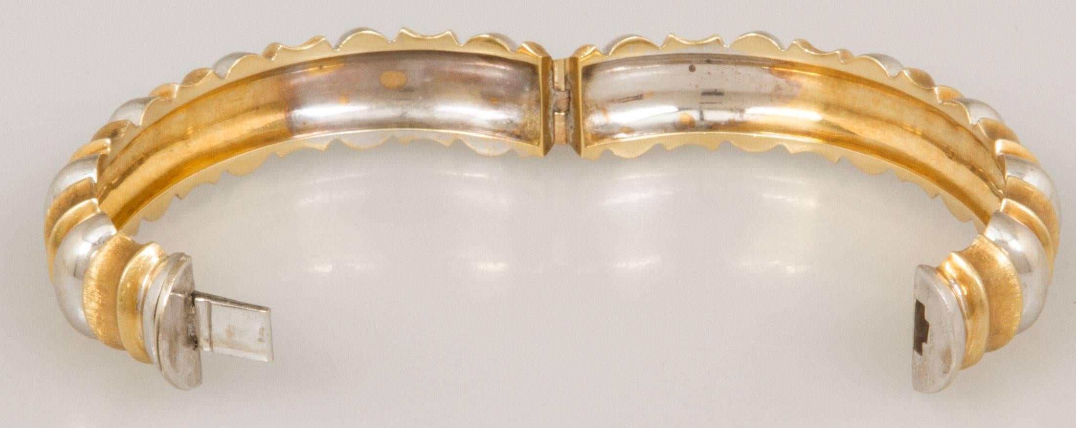 Mid Century Gold Modernist Italian Bracelet For Sale 2