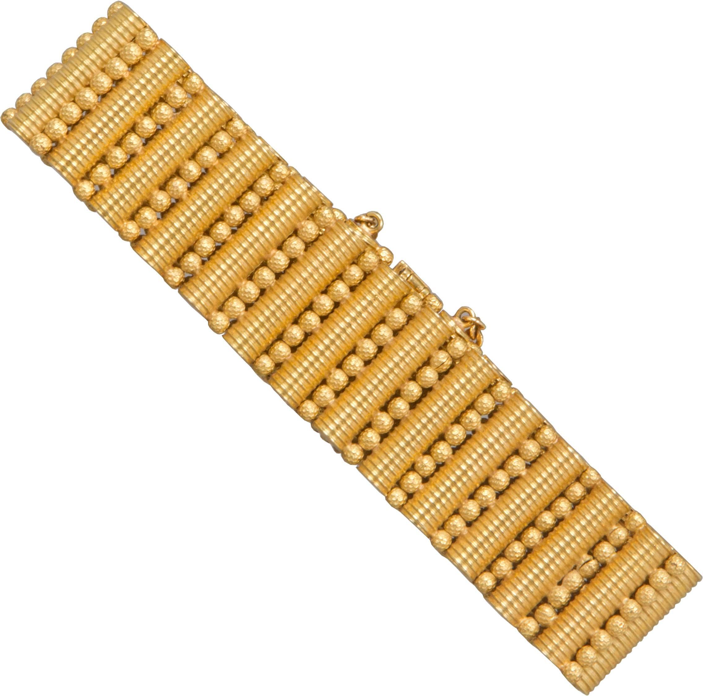 Mid-Century Modernist Gold Bracelet For Sale