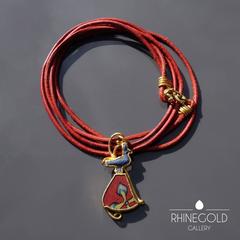 Wolfgang Skoluda Antique Goose Amulet Millefiori Glass Gold Pendant