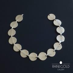 Bent Gabrielsen for Hans Hansen Denmark Modernist "Lilypad" Silver Necklace