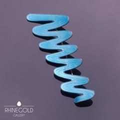 1950s Grete Prytz Kittelsen for Tostrup Modernist Enamel Silver Brooch