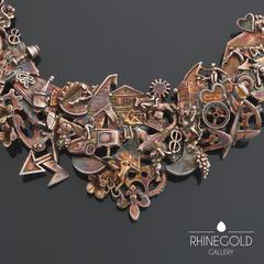 Ehinger-Schwarz Modernist Figural Patinated Silver Necklace