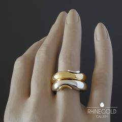 Georg Jensen Minas Spiridis Modern Two Piece Gold Silver Ring