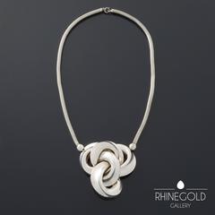 Henkel & Grossé Germany Modernist Silver Knot Necklace