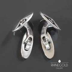 Georg Jensen 1930er Jahre Art Deco Silber Manschettenknöpfe #41 von Oscar Gundlach-Pedersen