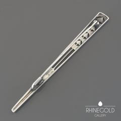 Theodor Fahrner Franz Boeres Art Nouveau Large Enamel Silver Bar Brooch Pin