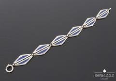 1920s Theodor Fahrner Art Deco Matte Enamel Silver Bracelet