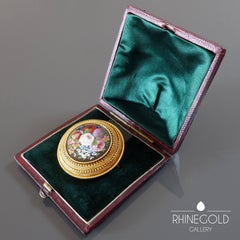 1860s Antique Italian Micro Mosaic Gold Brooch