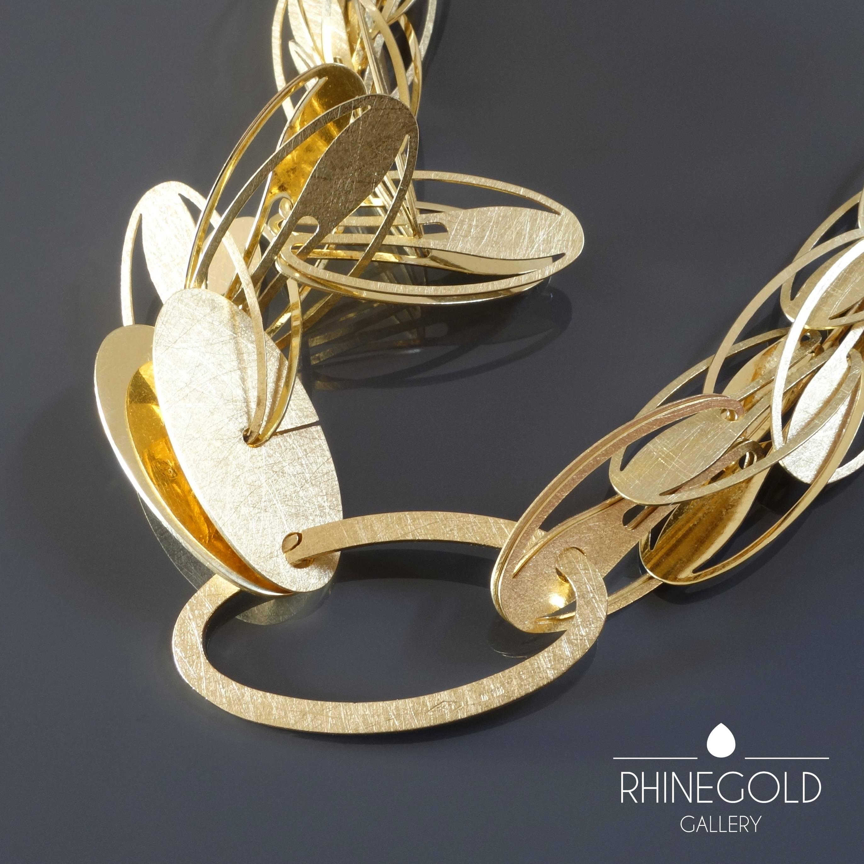 Women's or Men's 1990s Carla Riccoboni 'Alphabet' Postmodernist Modular Gold Long Chain Necklace For Sale