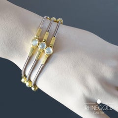 Unique 1990s Thomas Schleede Post-Modernist Moonstone Gold Bracelet