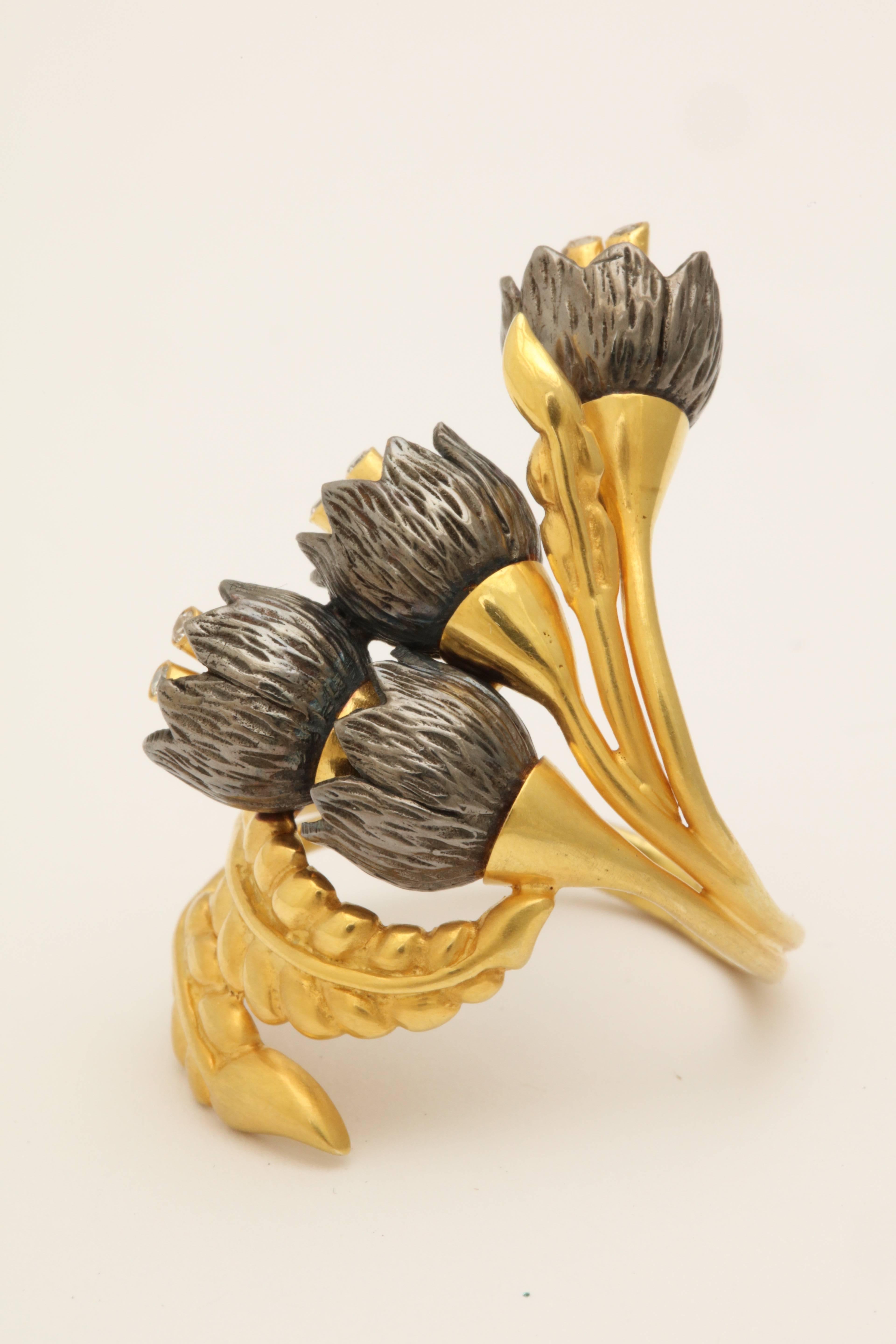 Contemporary Rebecca Koven Lily of the Valley Ring For Sale