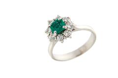 1960s tiny emerald and diamond ring