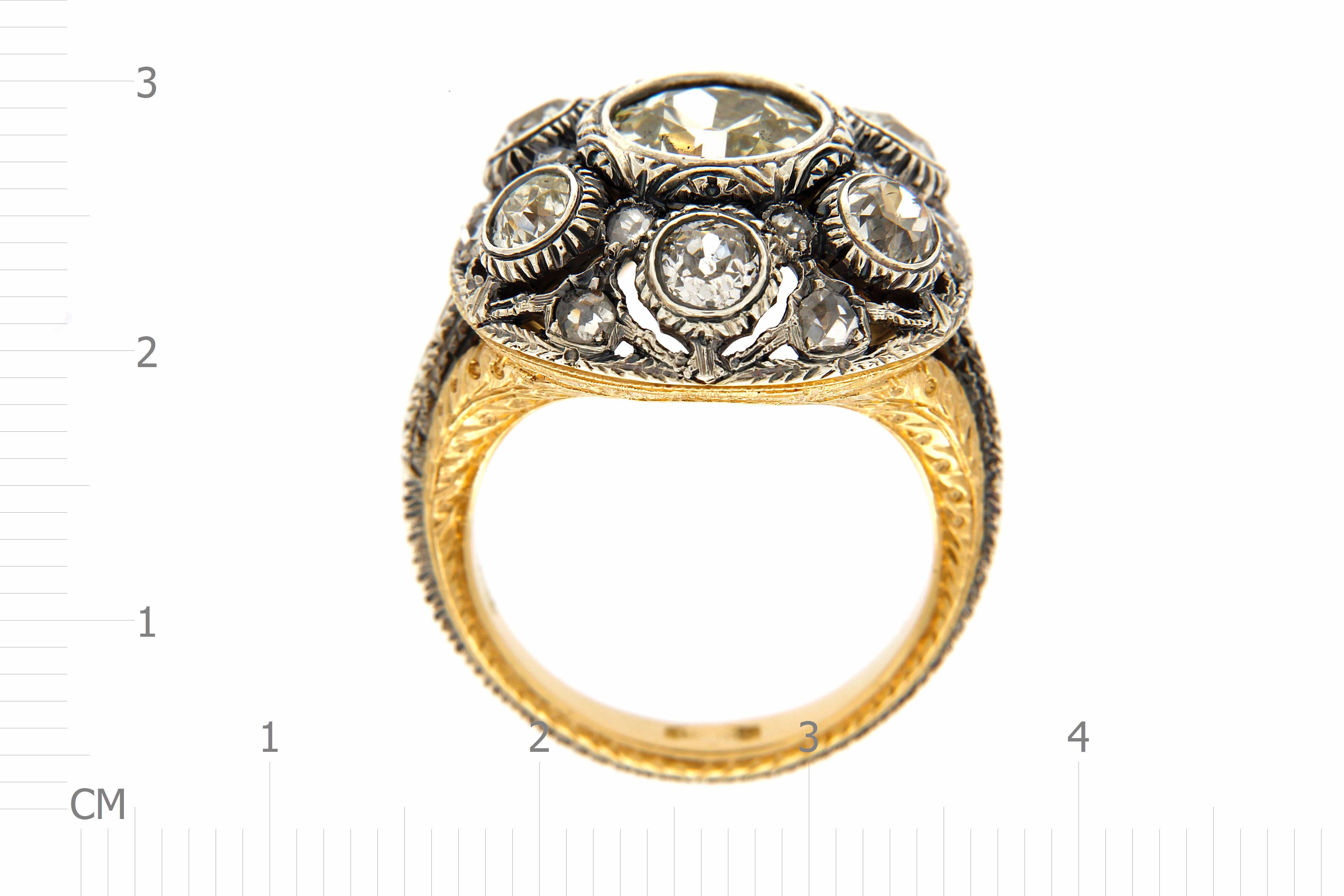 1940s Mario Buccellati Mine cut diamonds ring 2