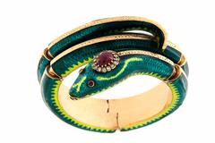 1960S Florentine snake semi rigid bracelet