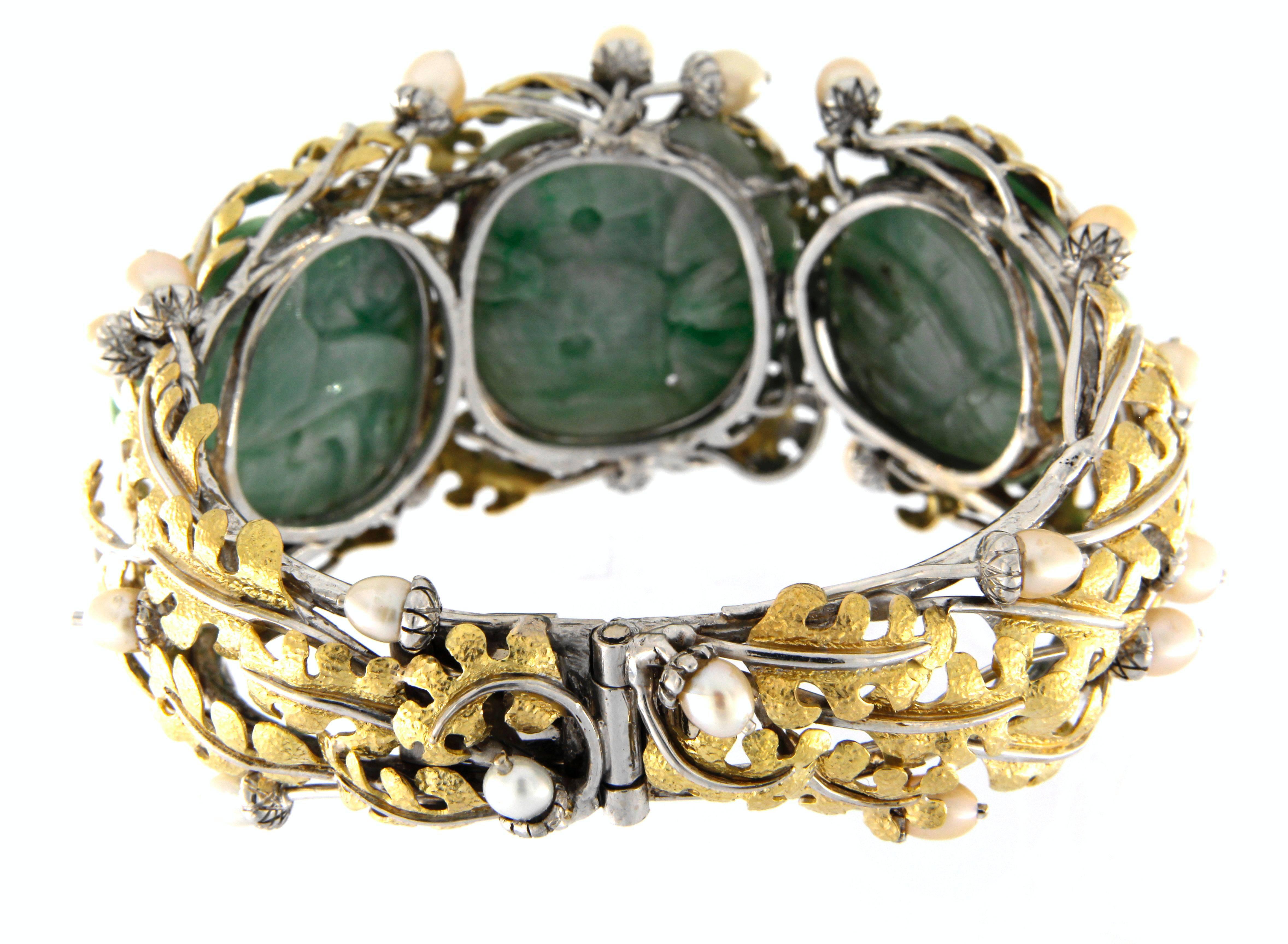 1980S Jade Bracelet In Excellent Condition For Sale In Florence, IT
