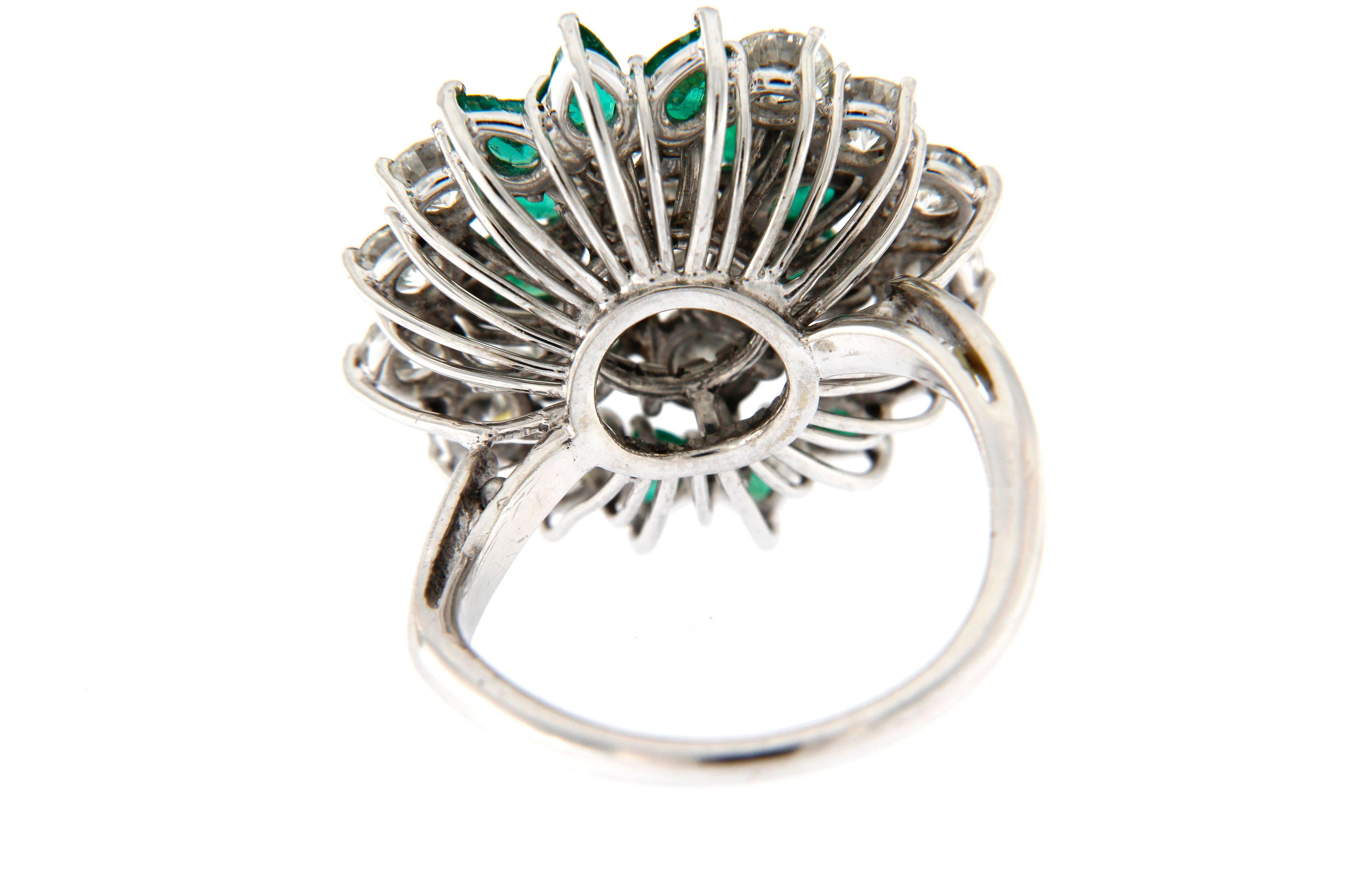 Women's 1960s Emerald Diamond Gold Ring