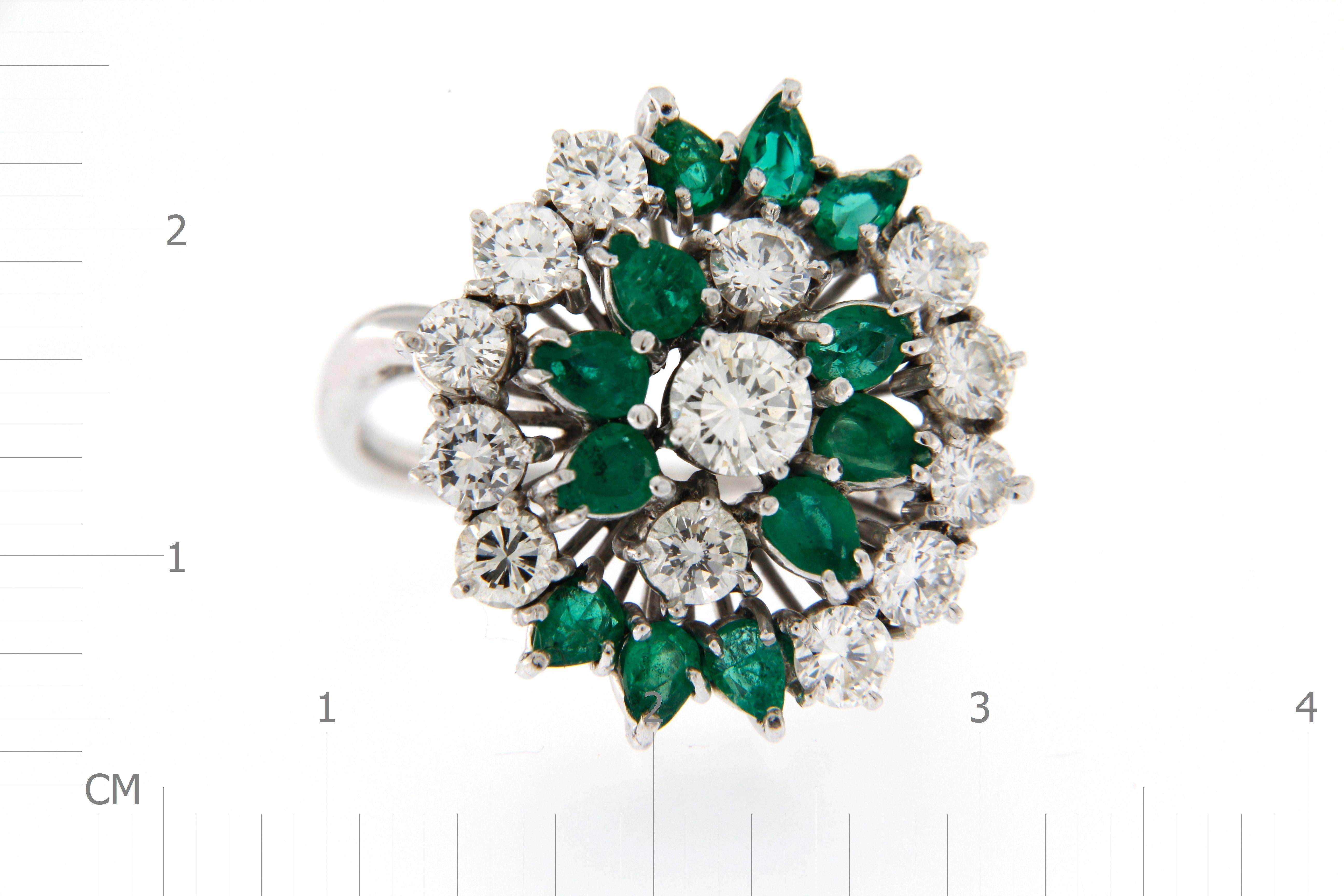 1960s Emerald Diamond Gold Ring 1