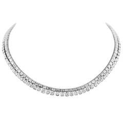 Brilliant and Baguette Diamond Riviere Necklace 5