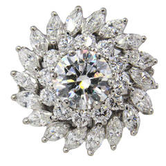2.05 Carat Round Diamond Platinum Cluster Ring 11