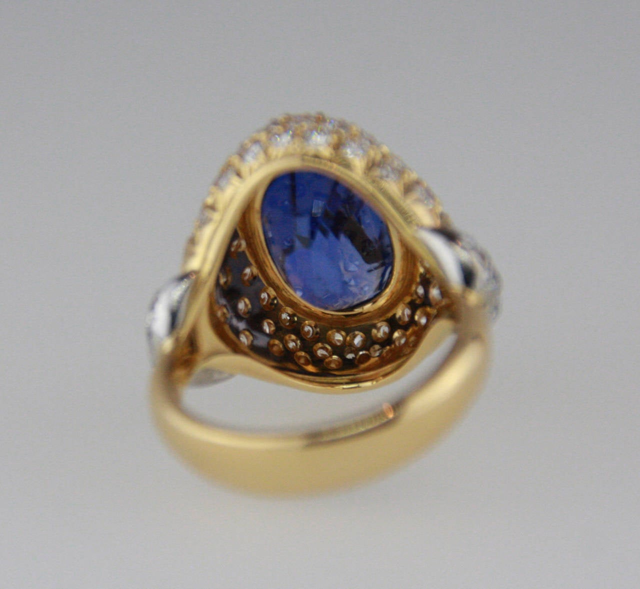 Sapphire Diamond Gold Ring In New Condition In Bay Harbor Islands, FL