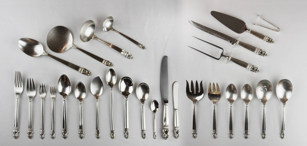 Sterling Silver International Royal Danish 136 Piece Flatware Set