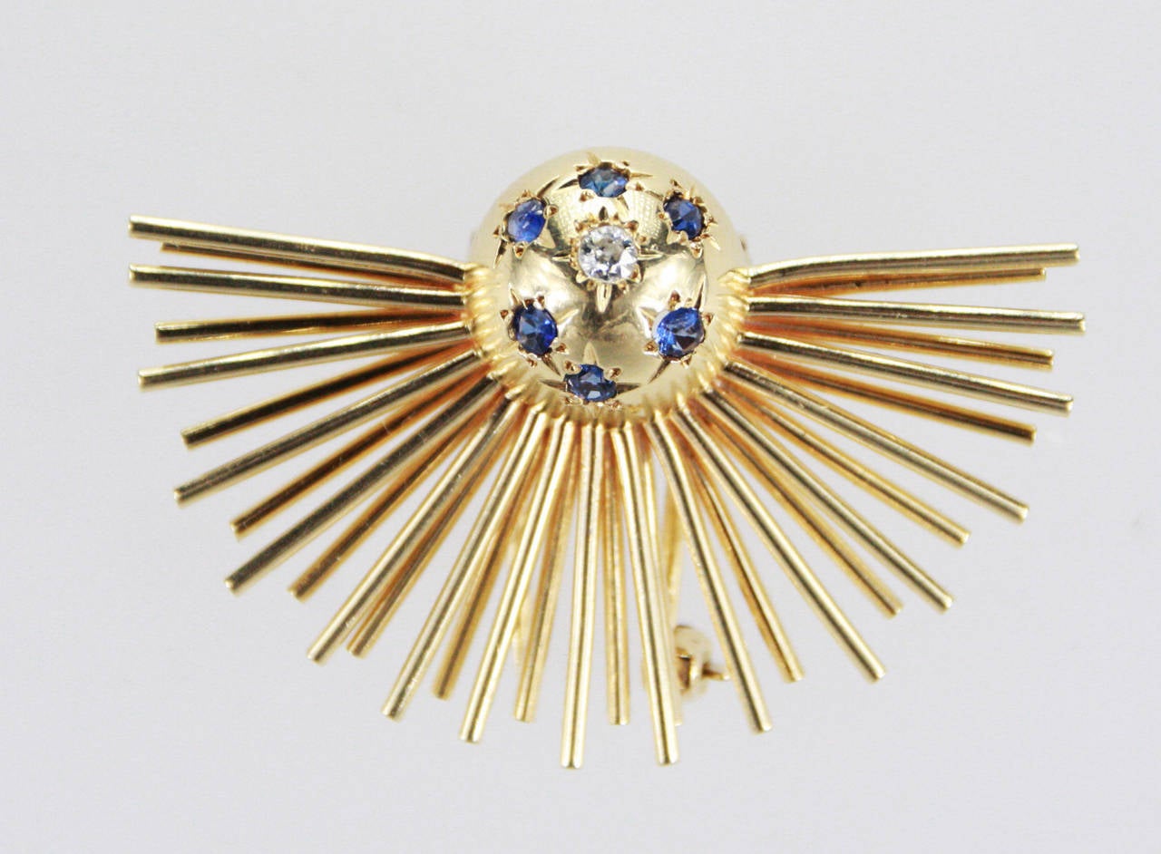 Tiffany & Co. Sapphire Diamond Sputnik Style Brooch