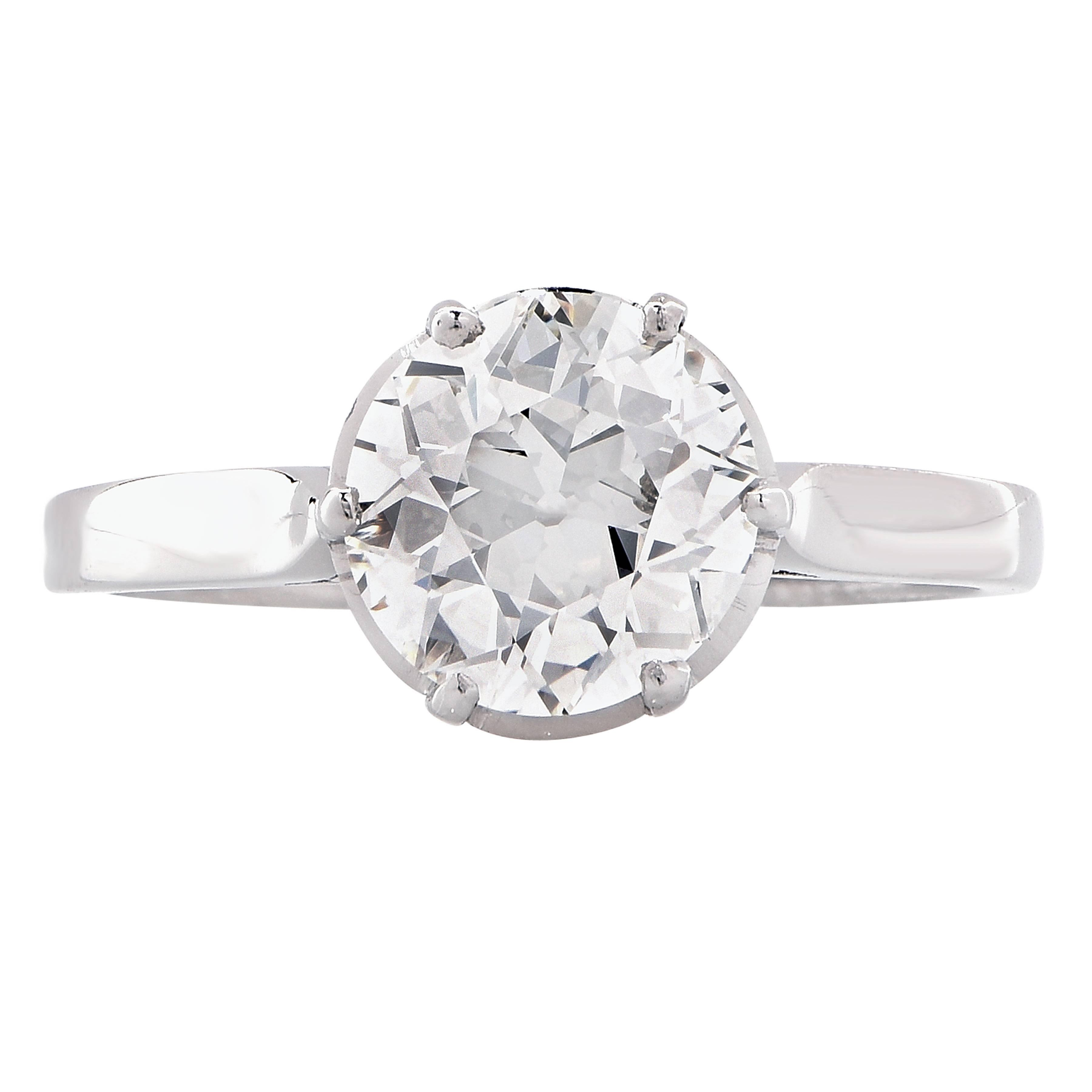 Art Deco 2.03 Carat J/VS2 Old European Diamond Engagement Ring