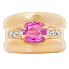 Pink Sapphire and Diamond Ring 5