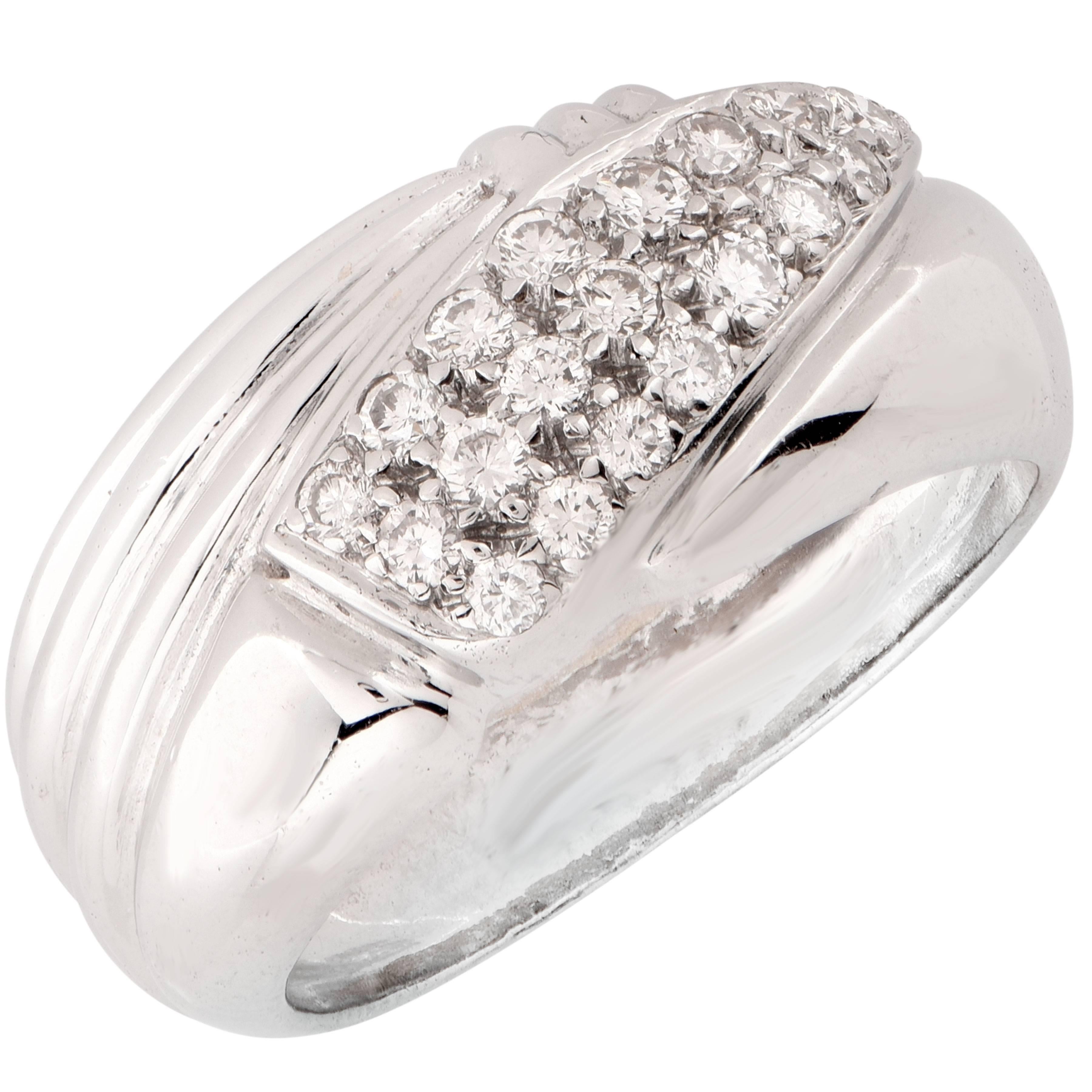 Diamond White Gold Ring  For Sale