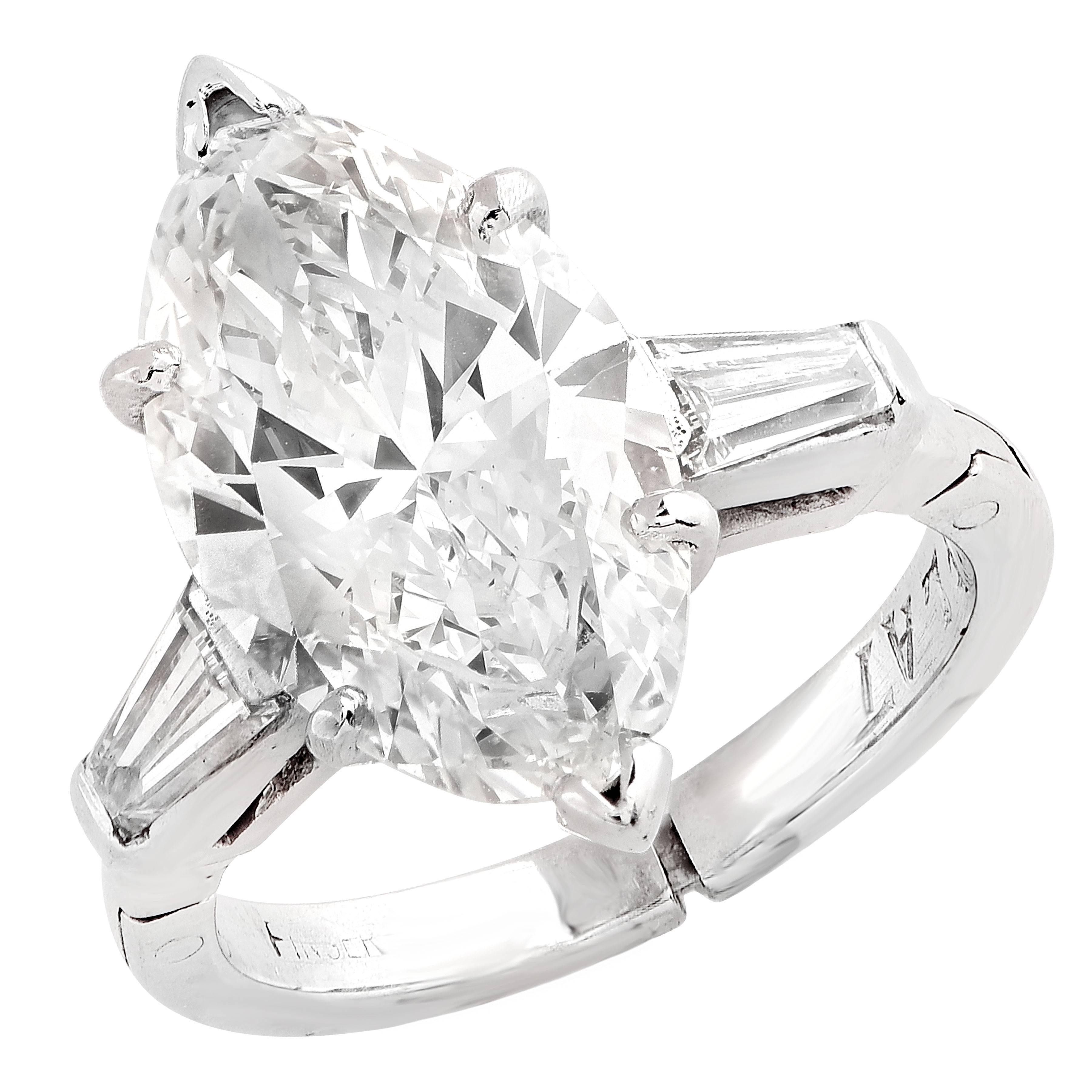 3.5 Carat Marquise Cut Diamond Engagement Ring