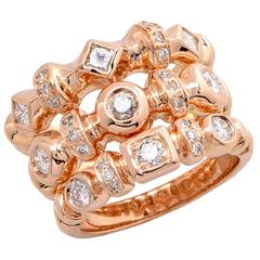 Set of Three Diamond Rose Gold Rings 12