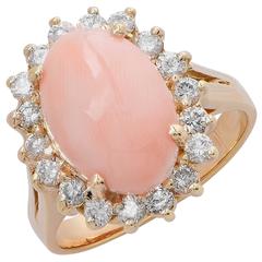 Angel Skin Coral and Diamond Ring 3