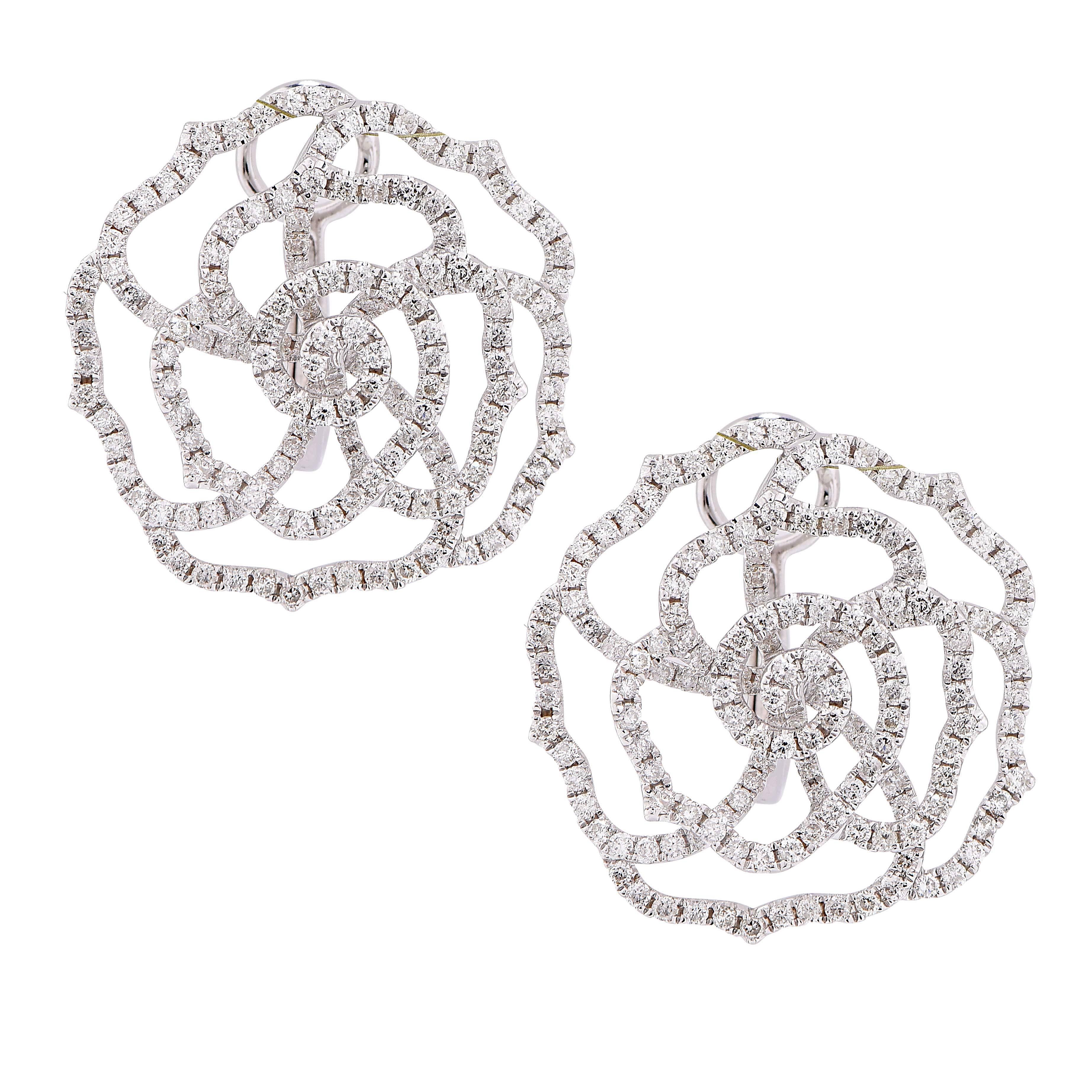2.3 Carats Rose Shape Diamond Earrings at 1stDibs rose shaped