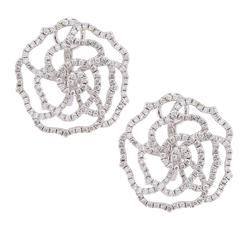 Rose Shape Diamond Earrings 7