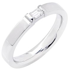 Emerald Cut Diamond Platinum Wedding Band Ring 5