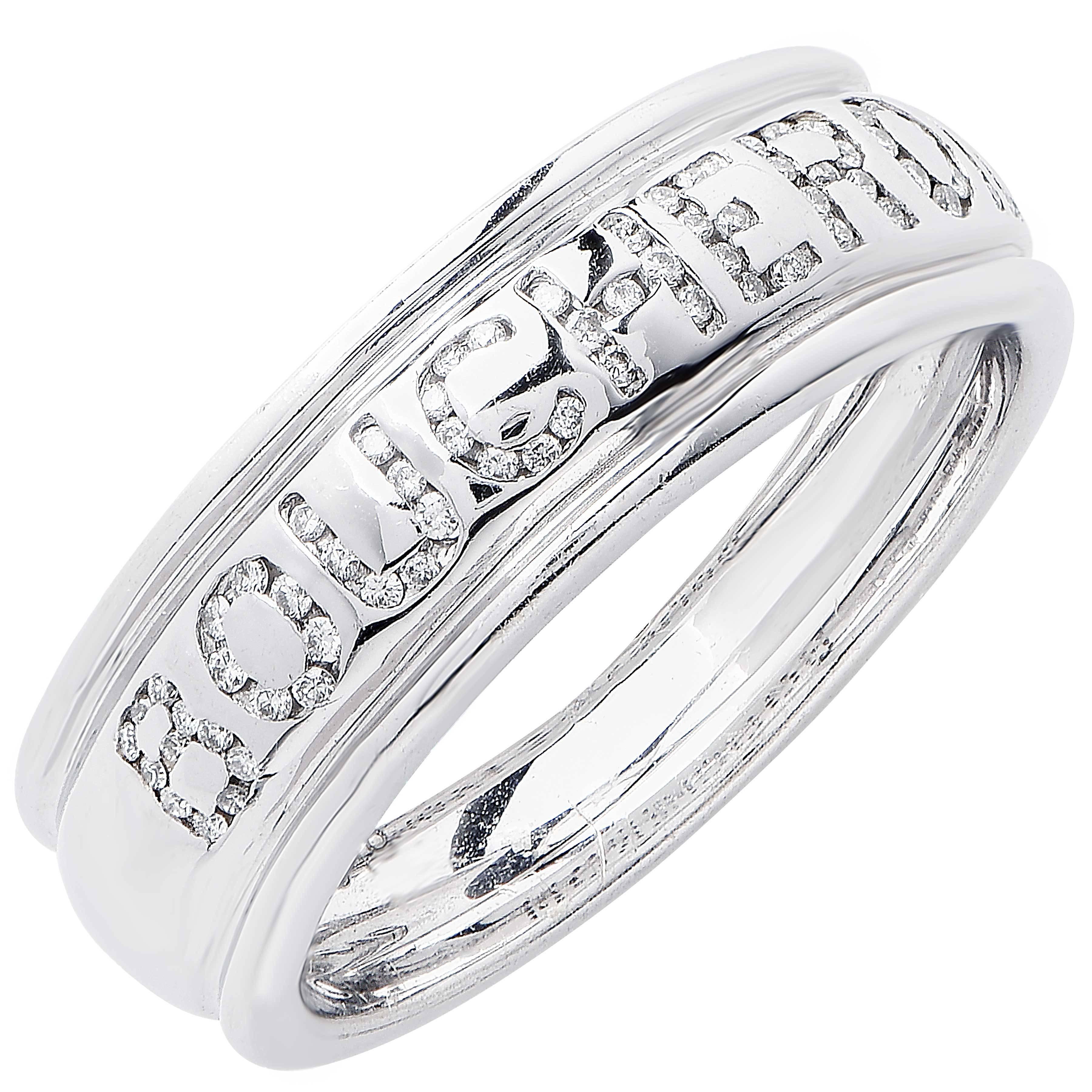 Bague d'alliance Boucheron en or blanc et diamant