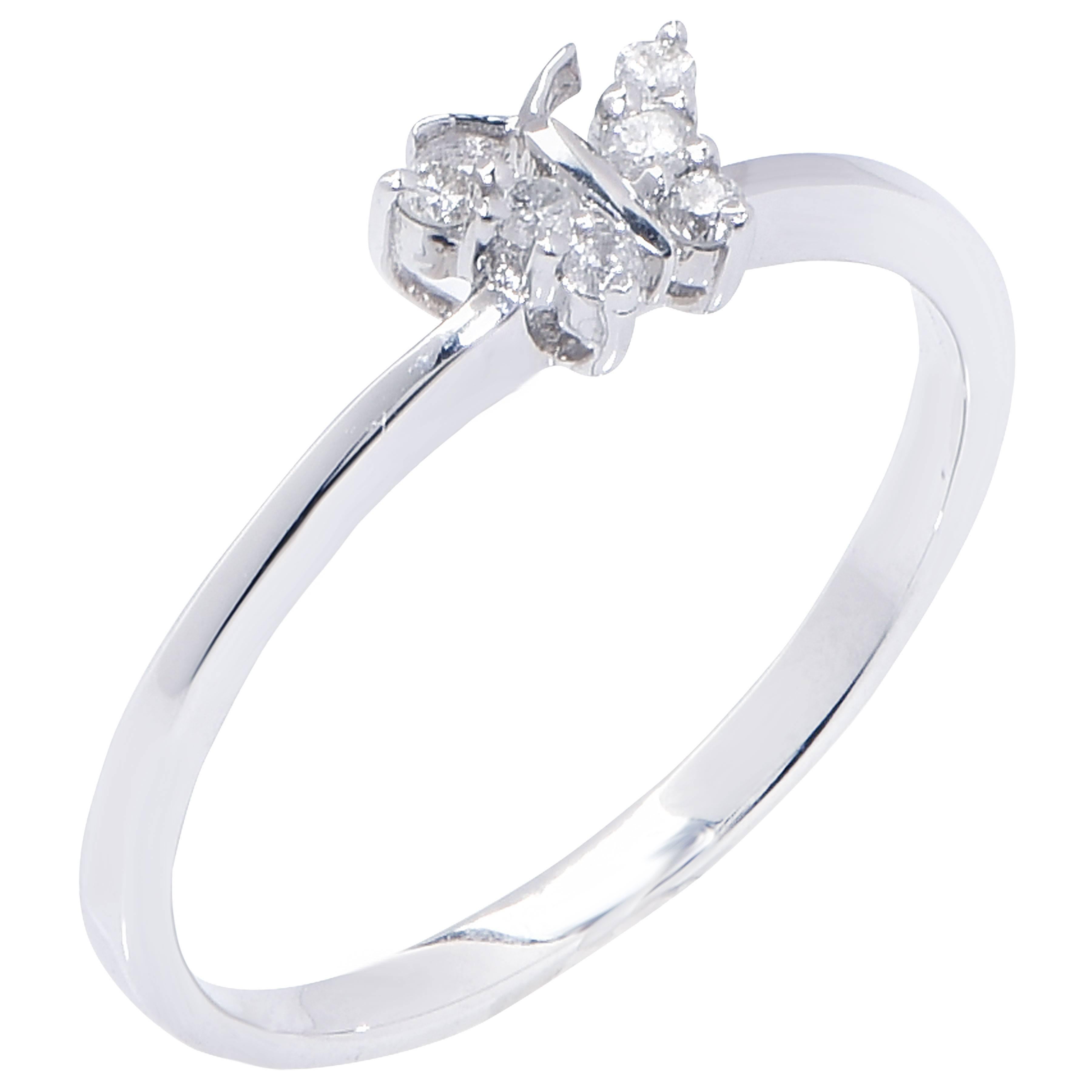 butterfly ring white gold