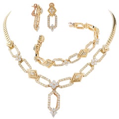 Mecan Elde Suite of Diamond Gold French Jewelry