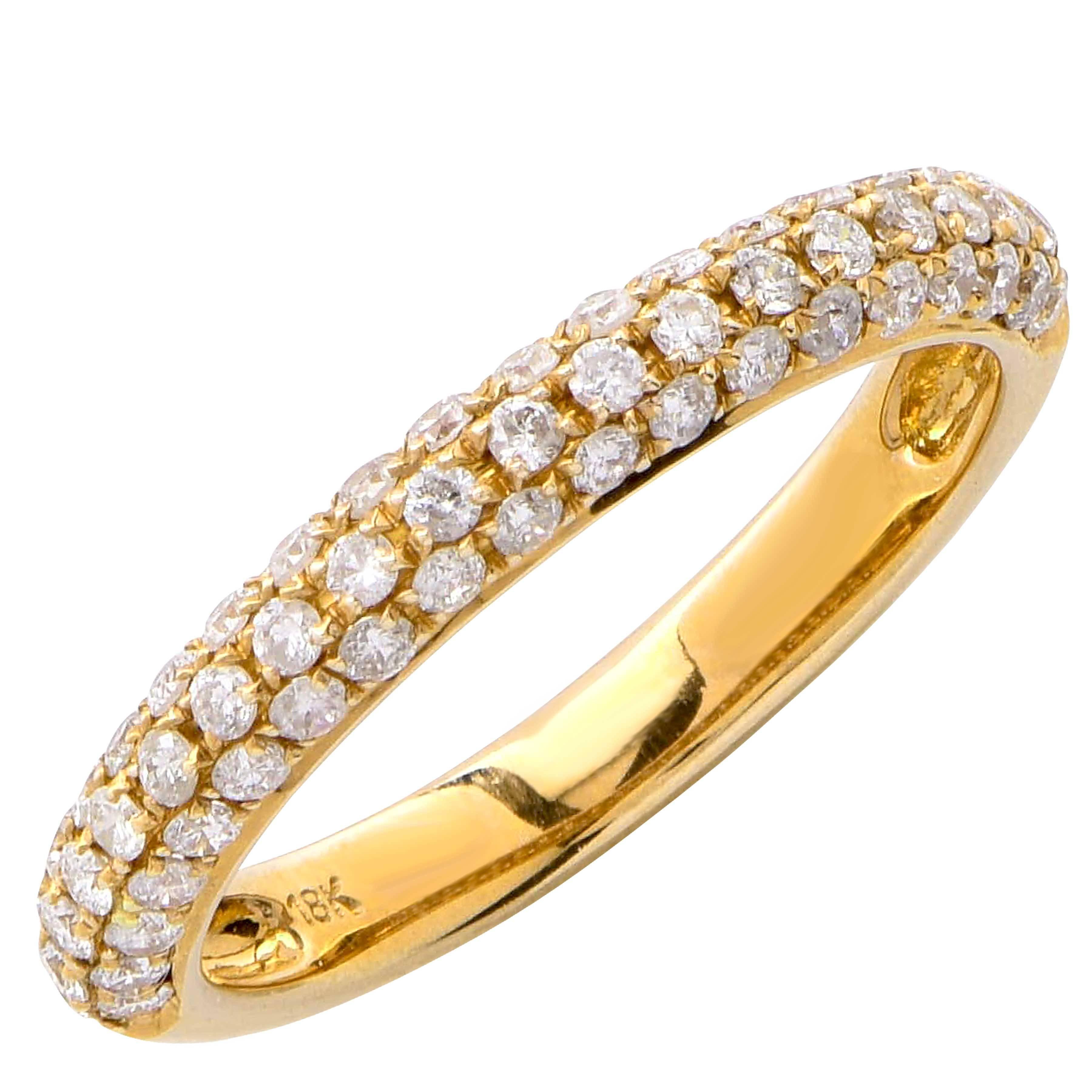 Bague à anneau en or jaune avec diamants de 0,50 carat