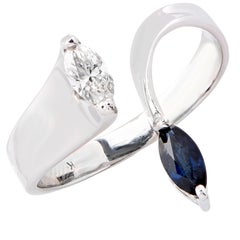 Ultra Modern Sapphire Diamond white gold Ring