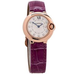 Cartier Roségold Ballon Bleu Armbanduhr Neu in Box mit Papieren 